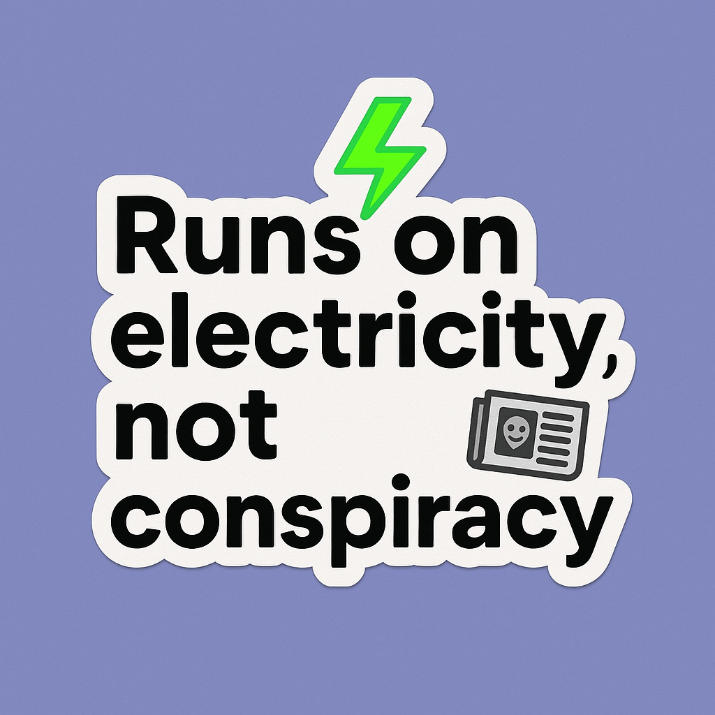 Runs On Electricity, Not Conspiracy